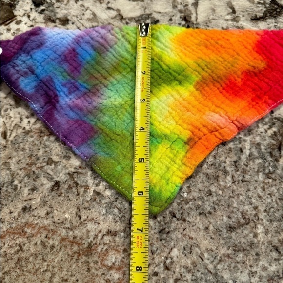 Hand crafted tie dyed baby burp cloth & matching bib 3 SETS Muslin 100% cotton - Picture 8 of 11